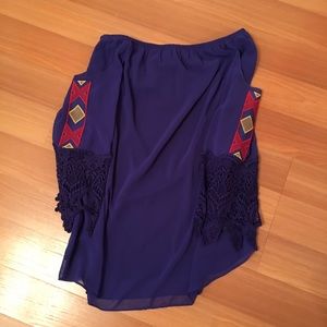 Strapless Dress w/ Lace Sleeve