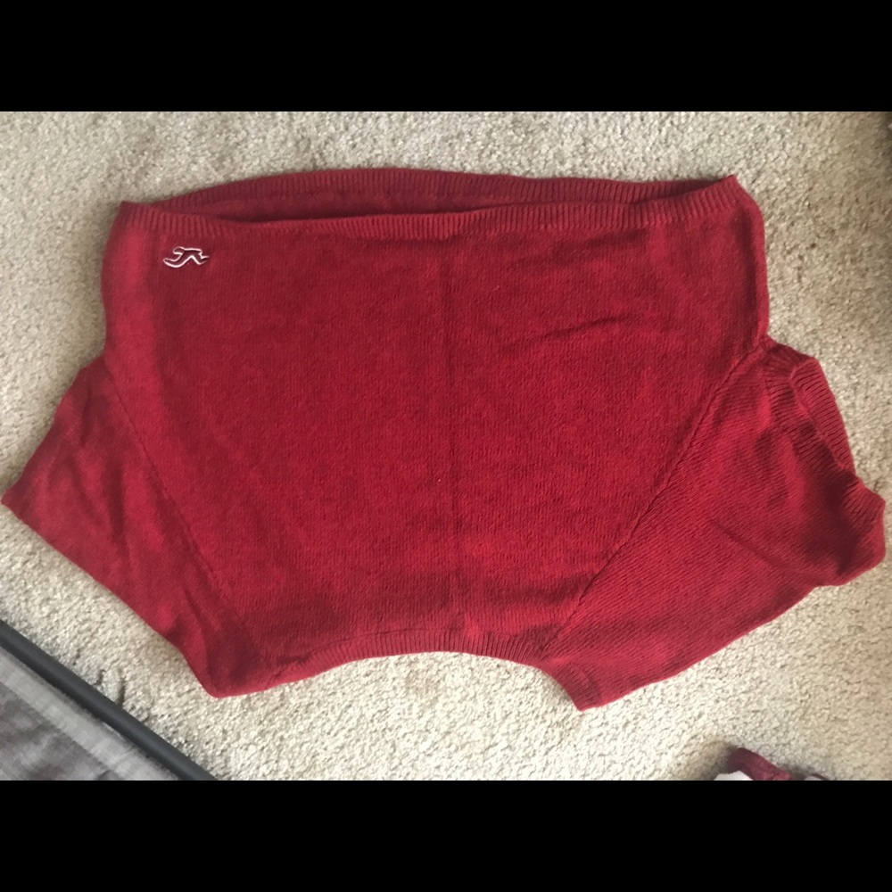 Red off shoulder crop top