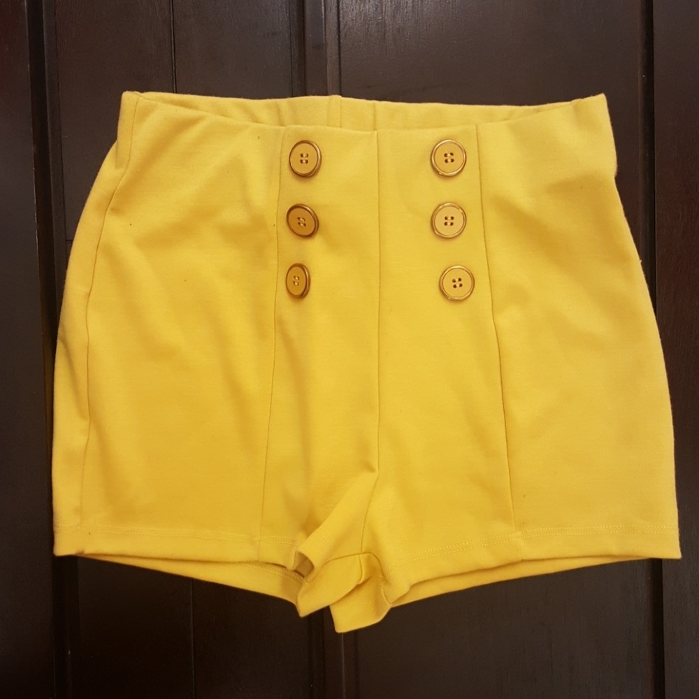 Gold High Waist Sailor Shorts