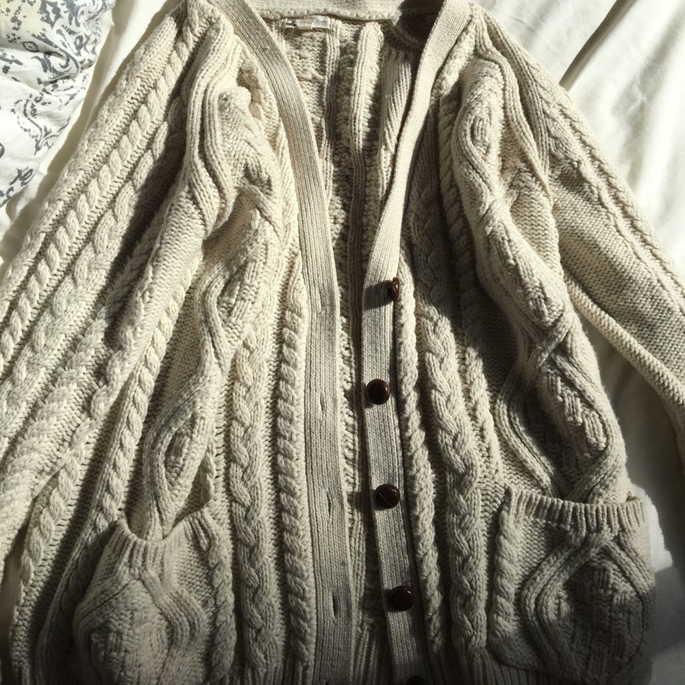Cable Knit Cream Cardigan