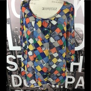 Peaches & Cream multi color blouse