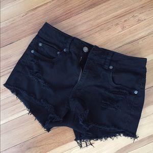 American Eagle black cut off Jean shorts