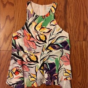 Anthropologie floral peplum top