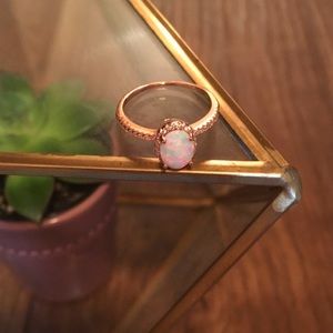 Opal and rose gold ring