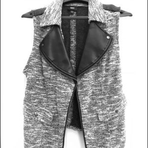 Chic threaded and leather vest