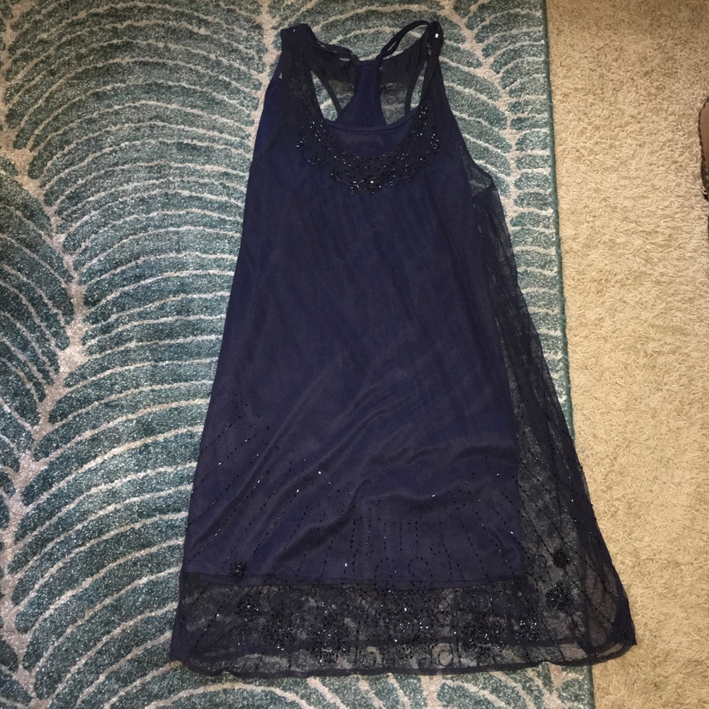 American Eagle Outfitters Navy Beaded Dress!