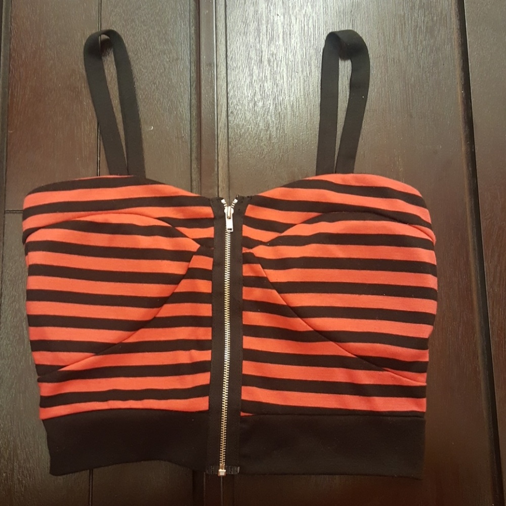 Striped Padded Crop Top
