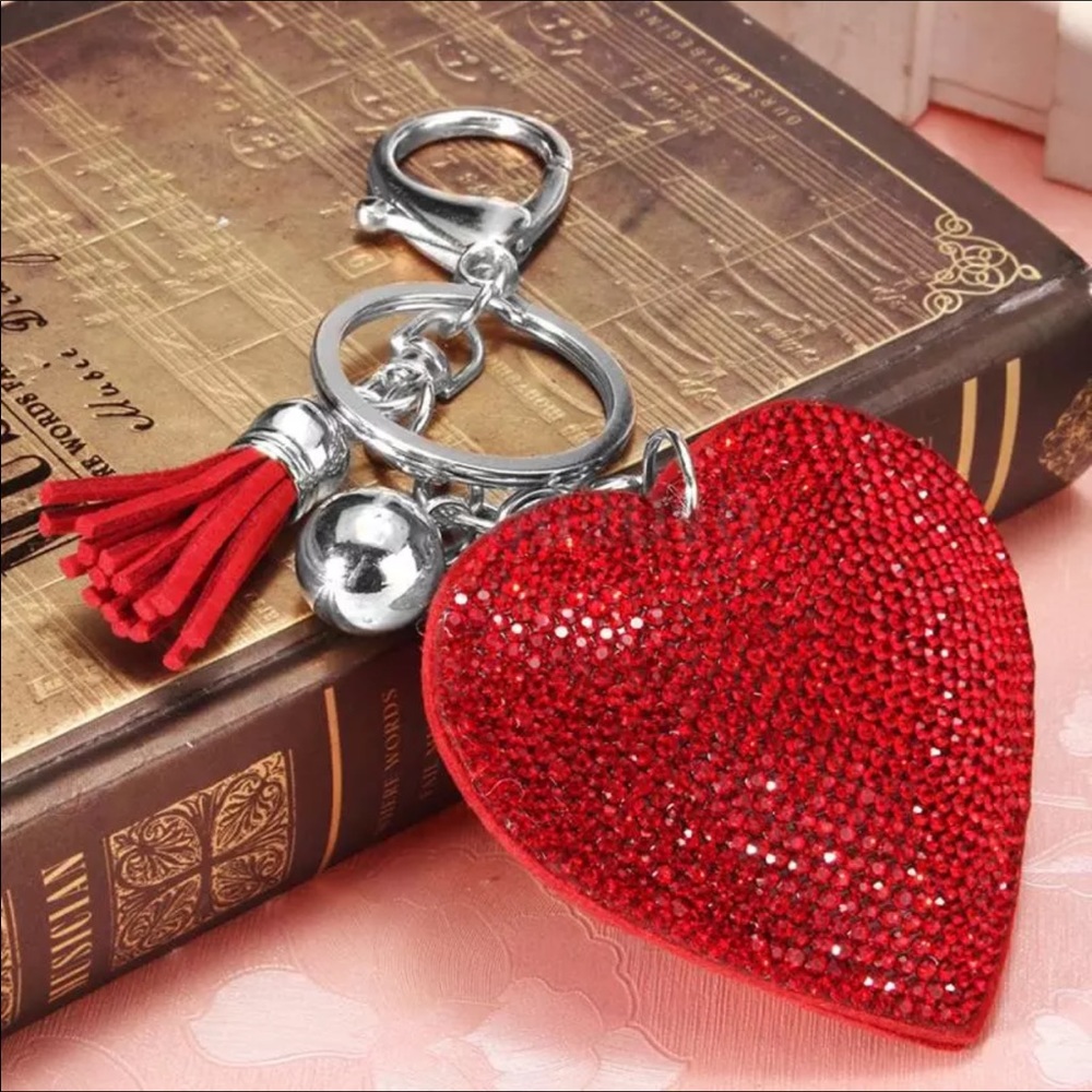 ❤️Heart Shaped Crystal Rhinestone Key chain/Charm