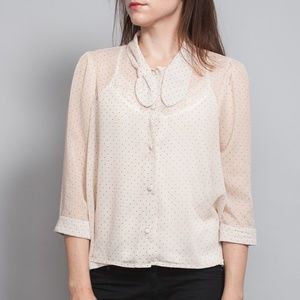 Modcloth Polka Dot Button Down Blouse