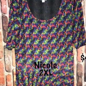 NWT XL Lularoe Nicole Dress Jacquard Material