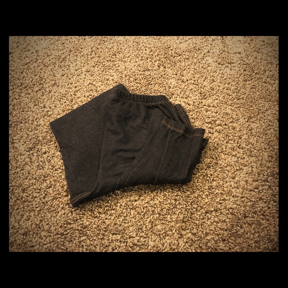 Girls faux denim leggings