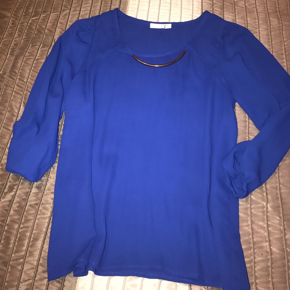 Blue blouse :) gold accessory comes with it