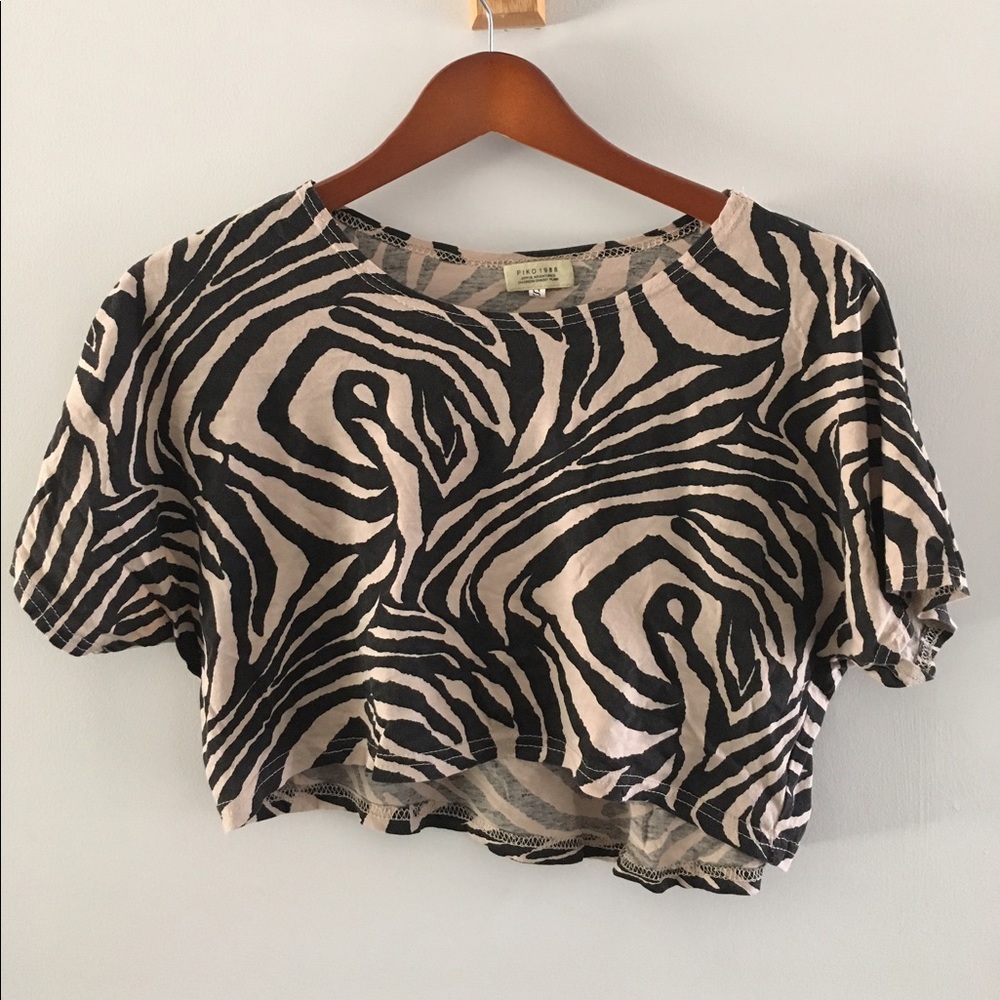 Cute Zebra print crop-top by Piko 1988