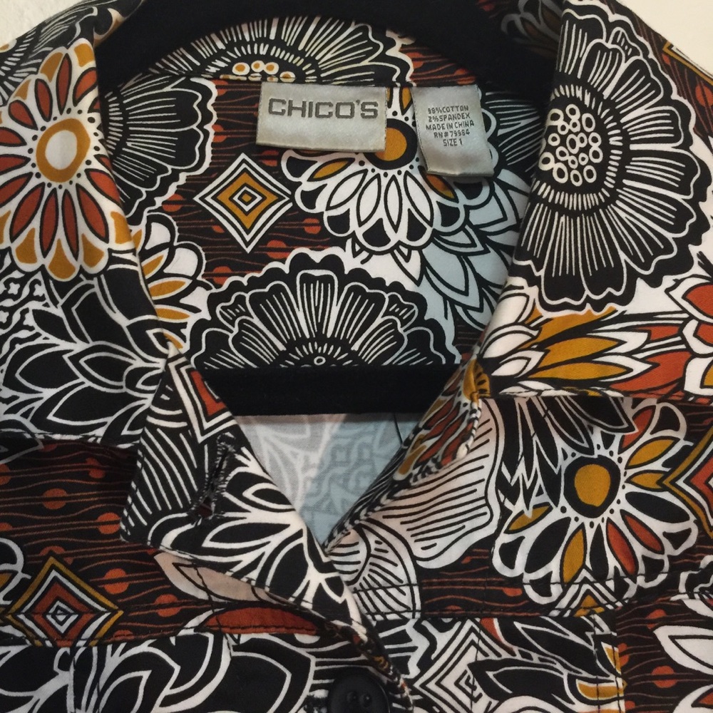 Chico's Cotton Stretch Jacket Top