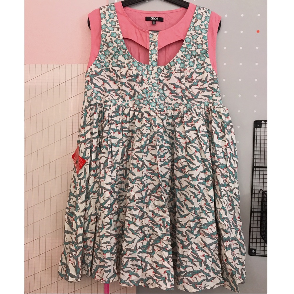 Colorblock Cutout Mini Babydoll Dress