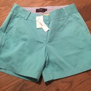 Brand new turquoise J Crew Chino Shorts