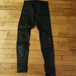 J Brand waxed stretchy black ankle jeans