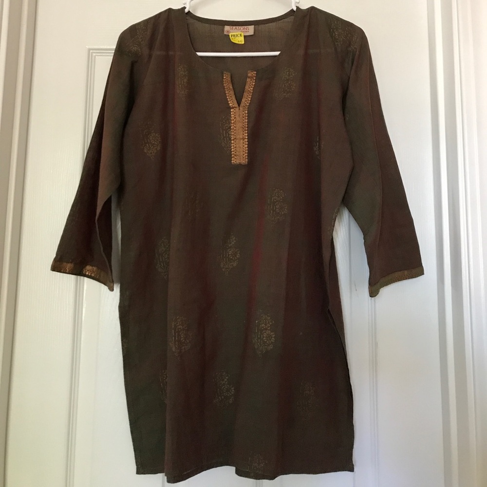 NEW Olive Green Cotton Kurti (K39)