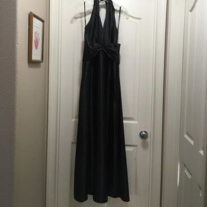 Black formal halter top dress