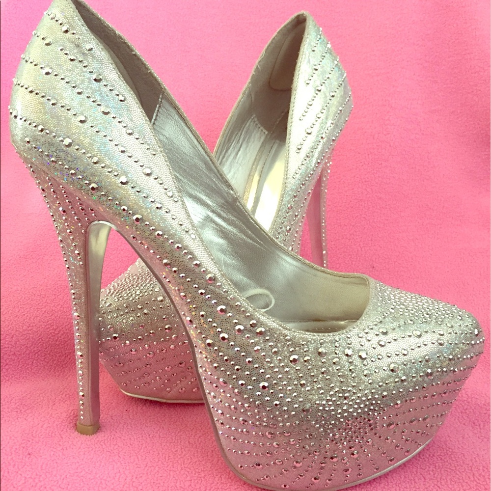 Size 9 Silver Platform Heels
