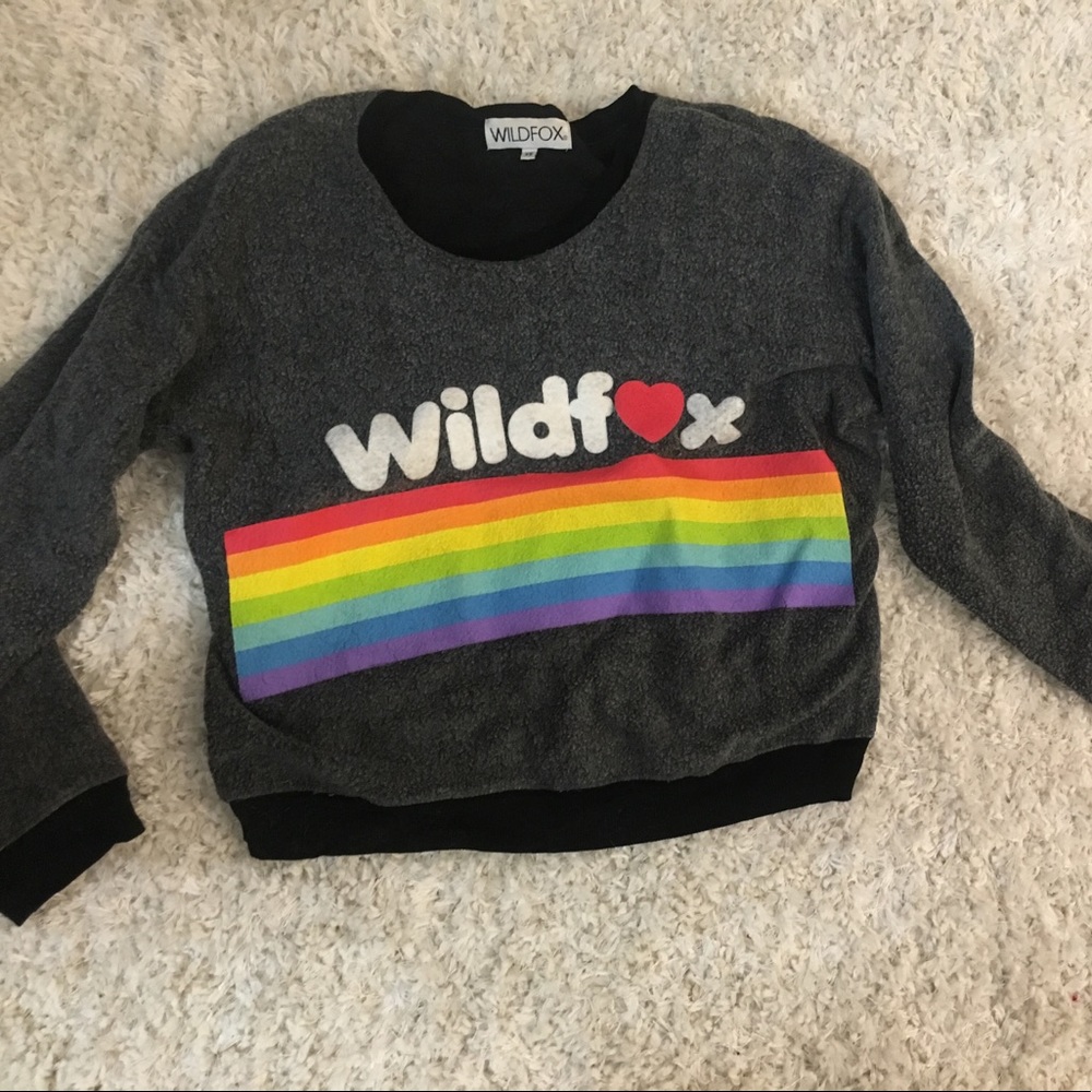 Wildfox Rainbow Heart Pullover - image 1