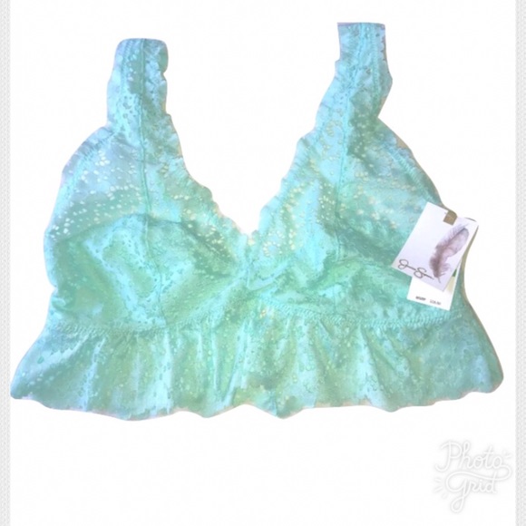 Jessica Simpson Other - NEW Eyelet Ruffle Triangle Unpadded Bralette