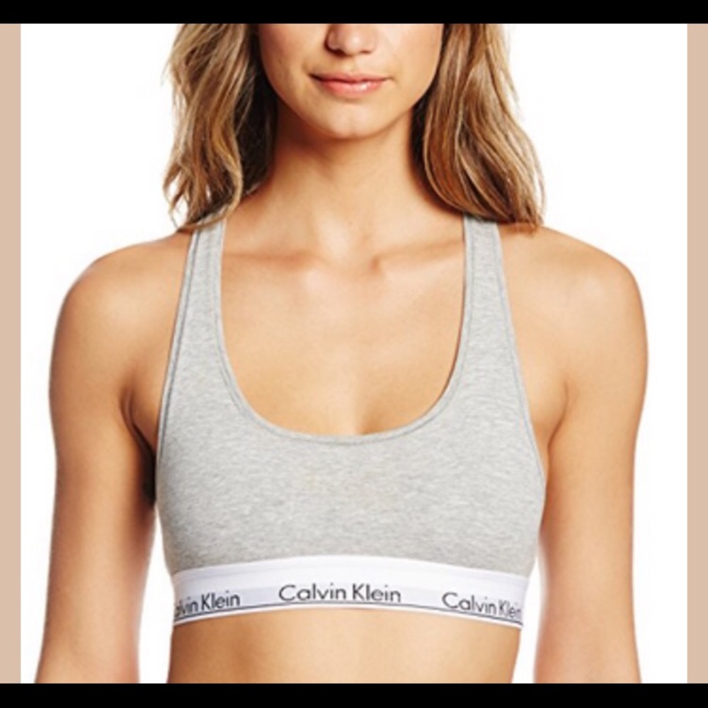 Grey Calvin Klein sports bra