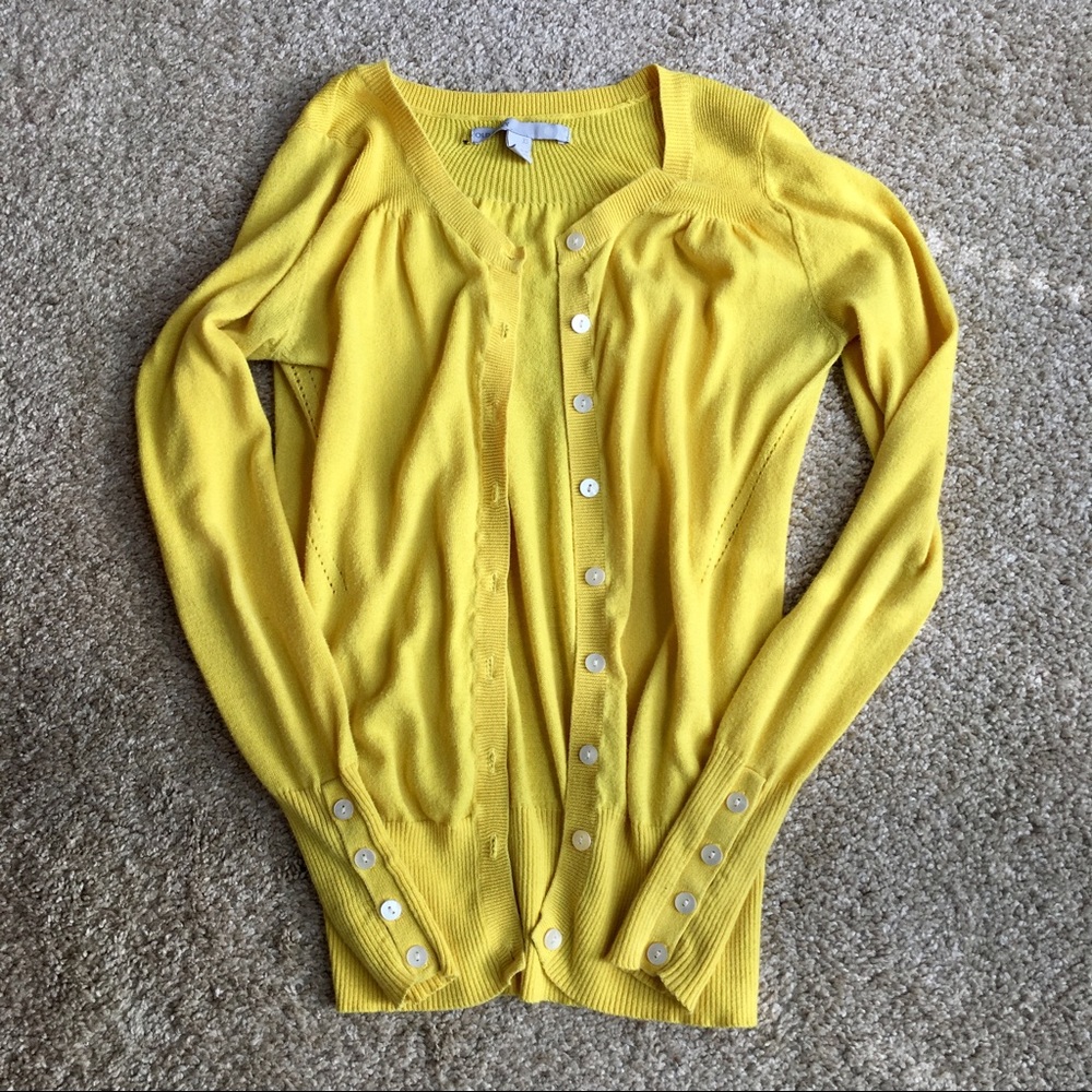 Yellow cardigan from Old Navy