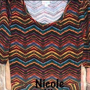NWT Lularoe XL Striped Nicole Dress Jacquard