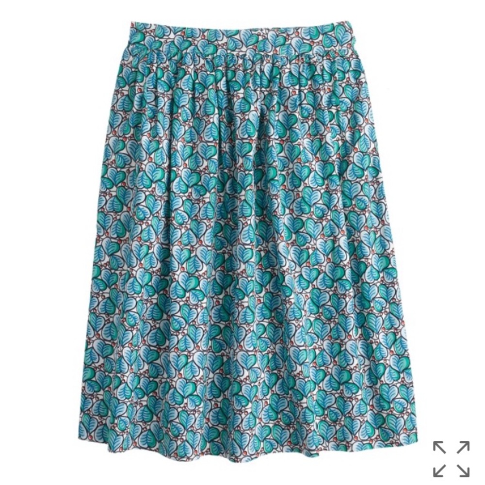 J Crew Patio Skirt in Leaf Print Sz 0