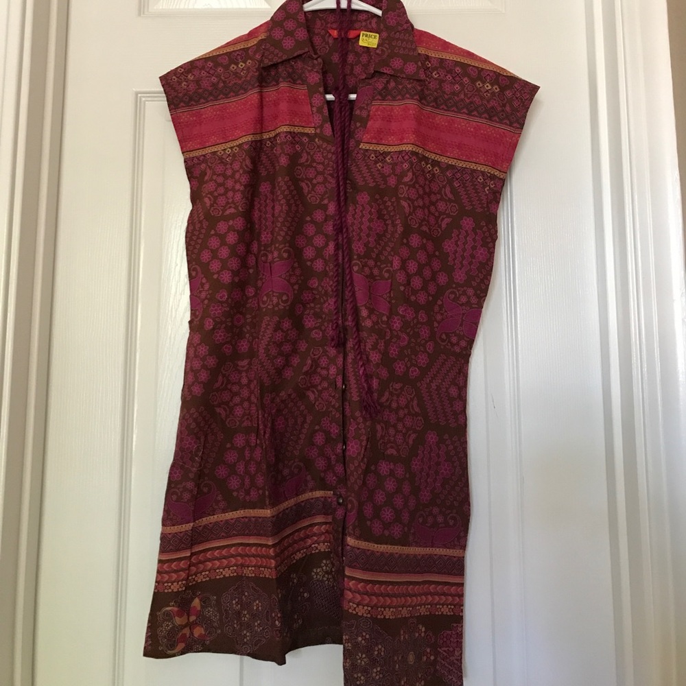 NEW Red Printed Cotton Kurti (K47)