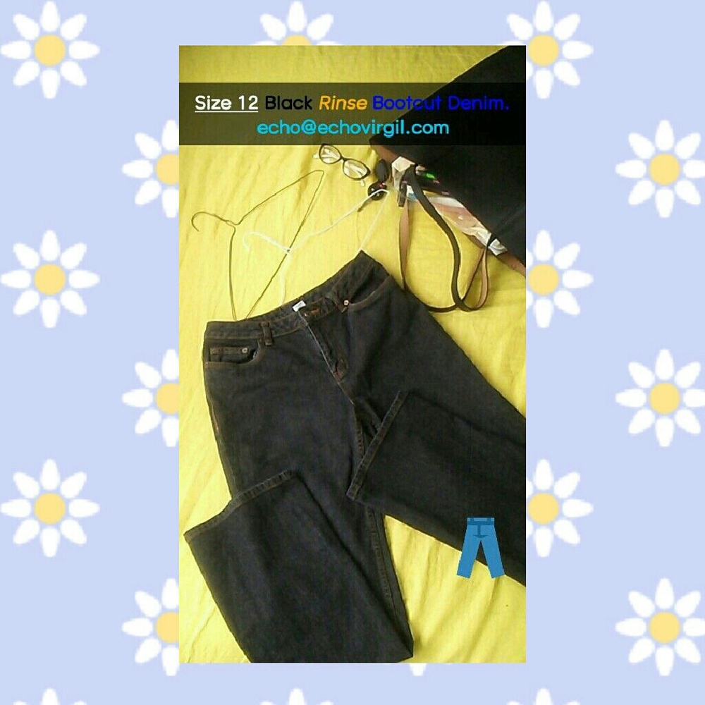 Black Rinse Bootcut Denim