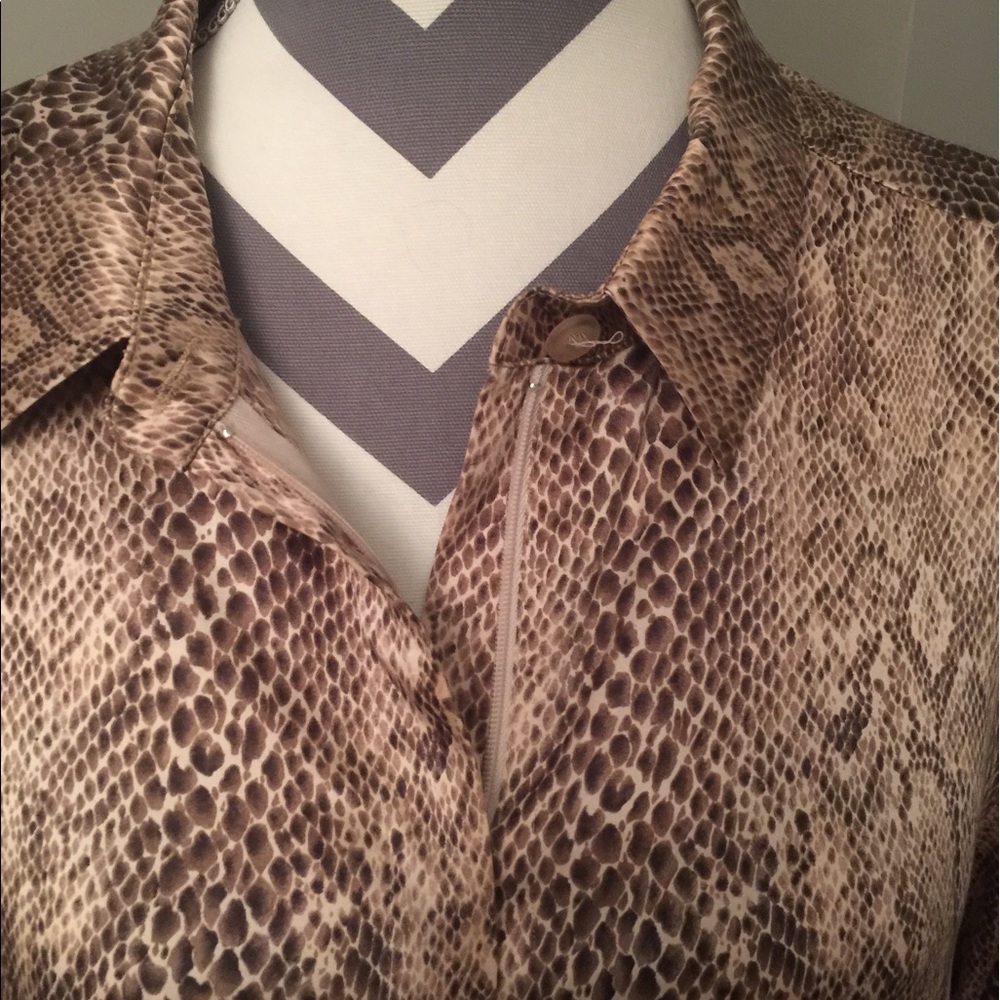 Snake Print Button Down Shirt - image 2