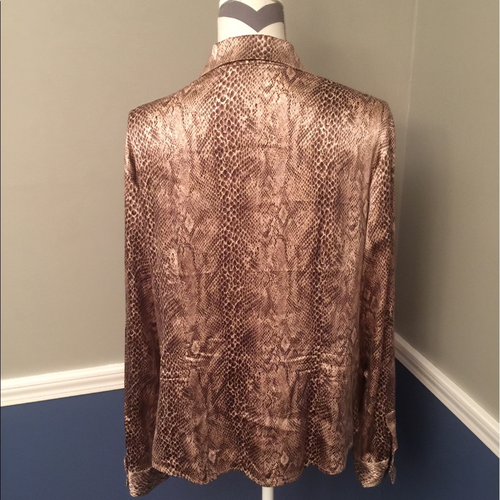 Snake Print Button Down Shirt - image 3