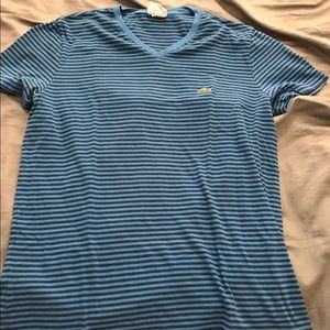 Lacoste blue striped v-neck