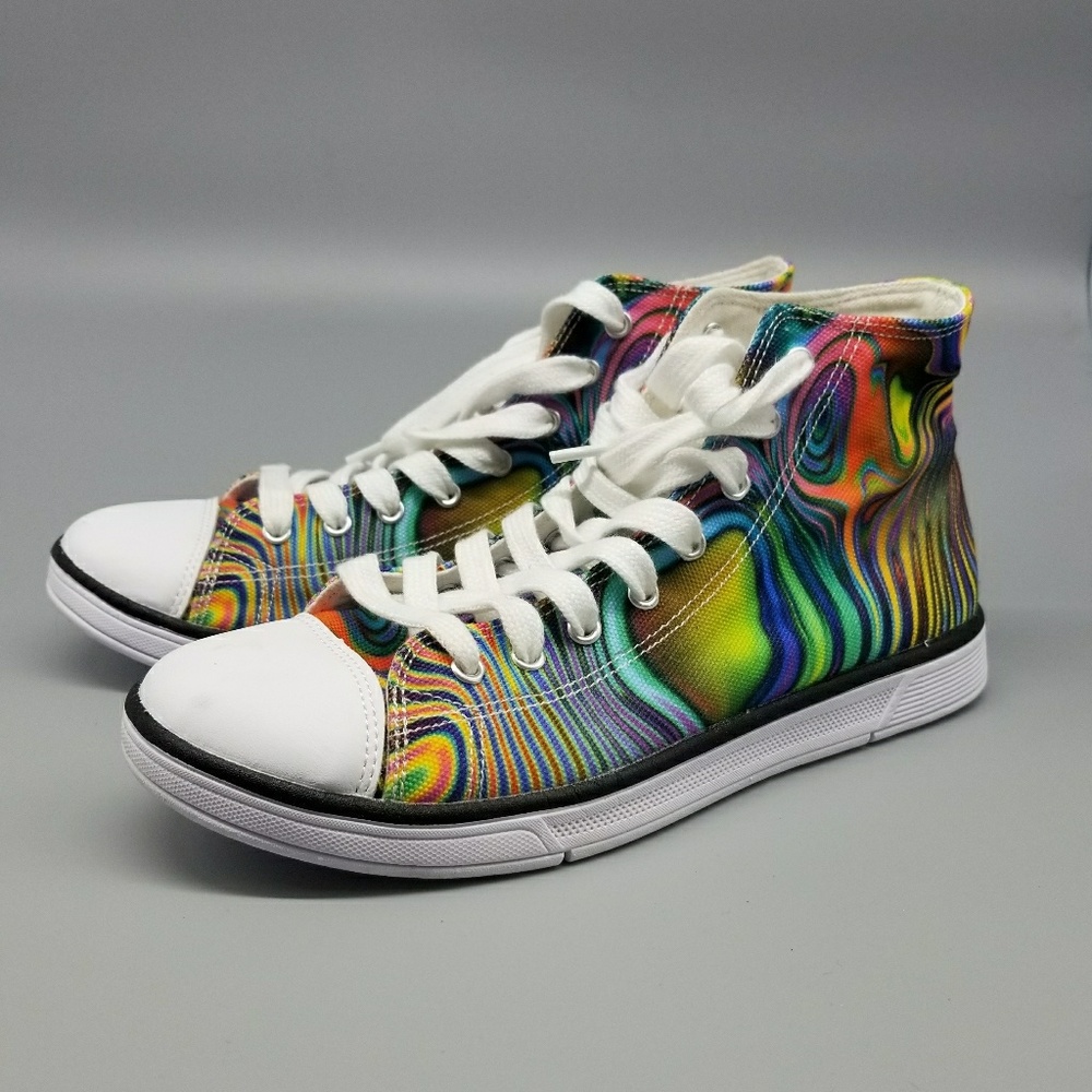 Rainbow Textile Rave Hightops