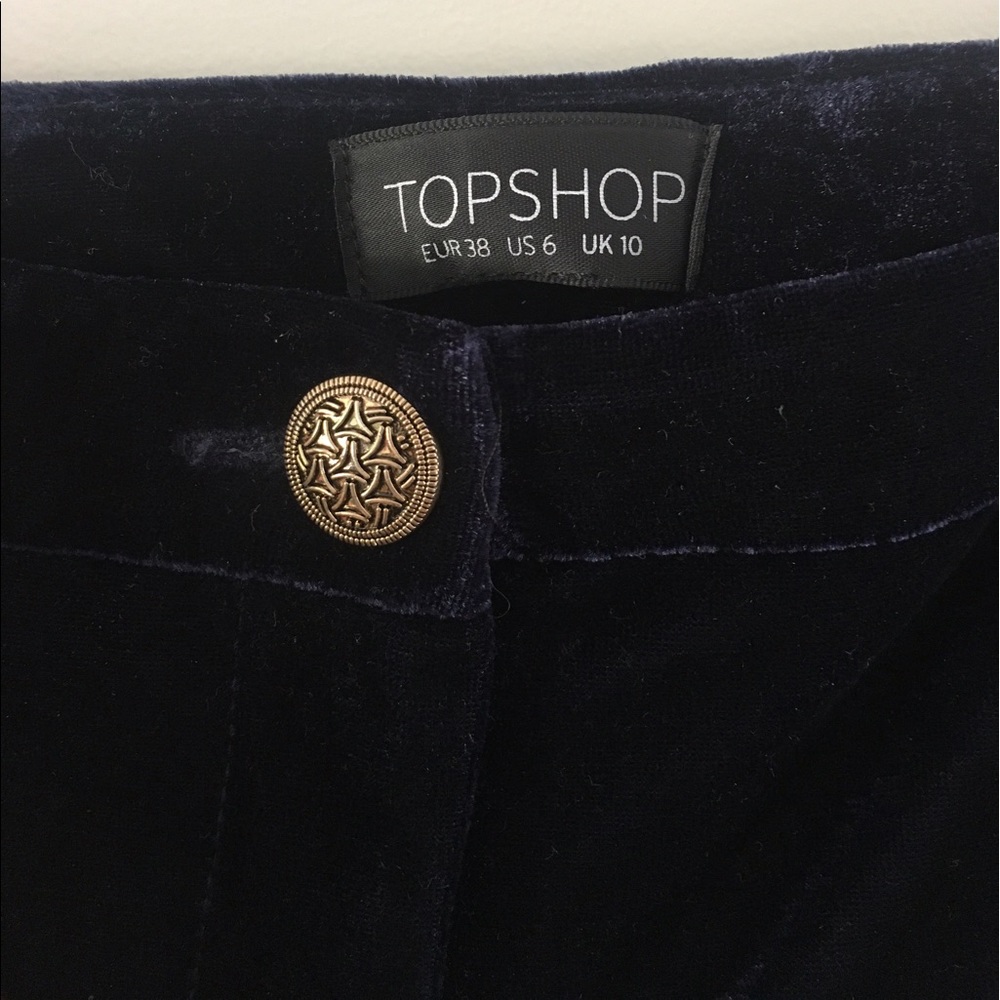 UK TOPSHOP velvet shorts - dark navy