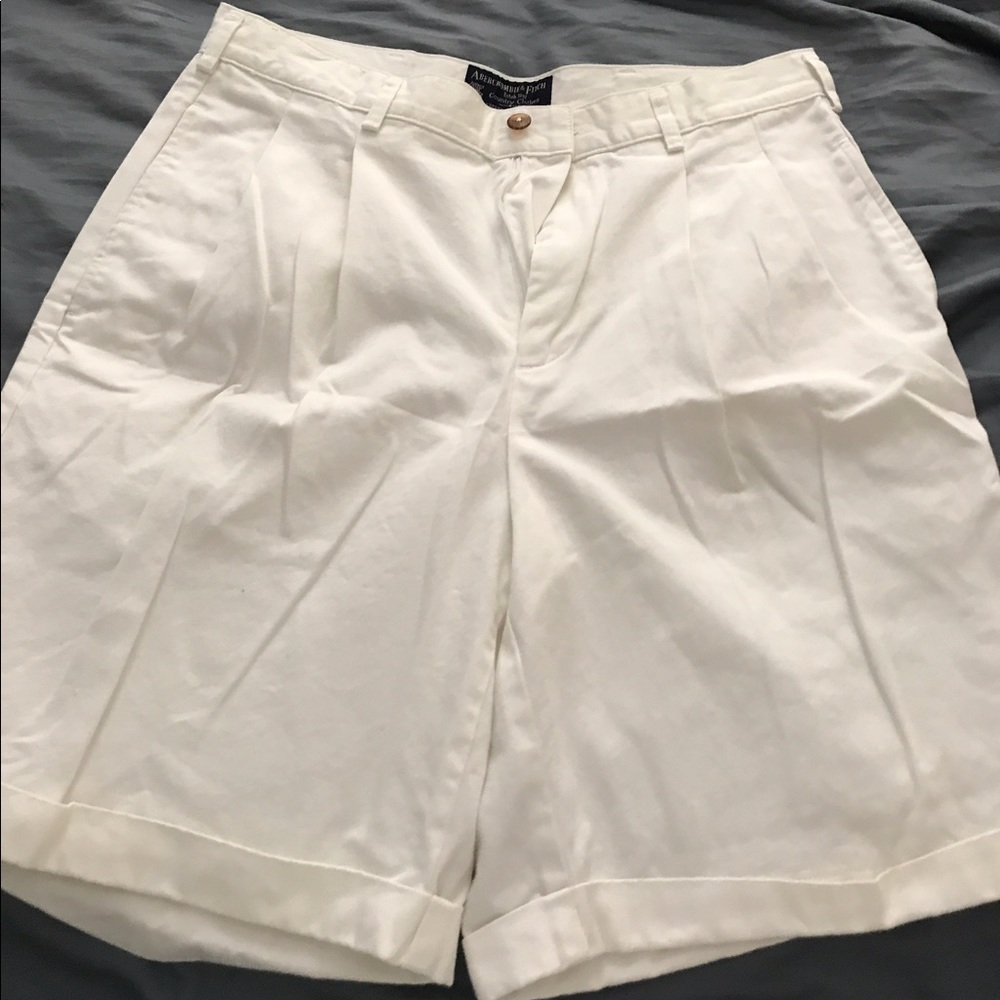 Abercrombie & Fitch Flat front White Shorts