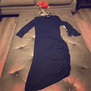 NWT 💋Women's Mock Neck Rouched Dress Black S