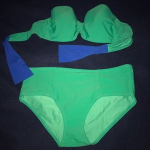 Aqua and royal blue aerie 2 piece