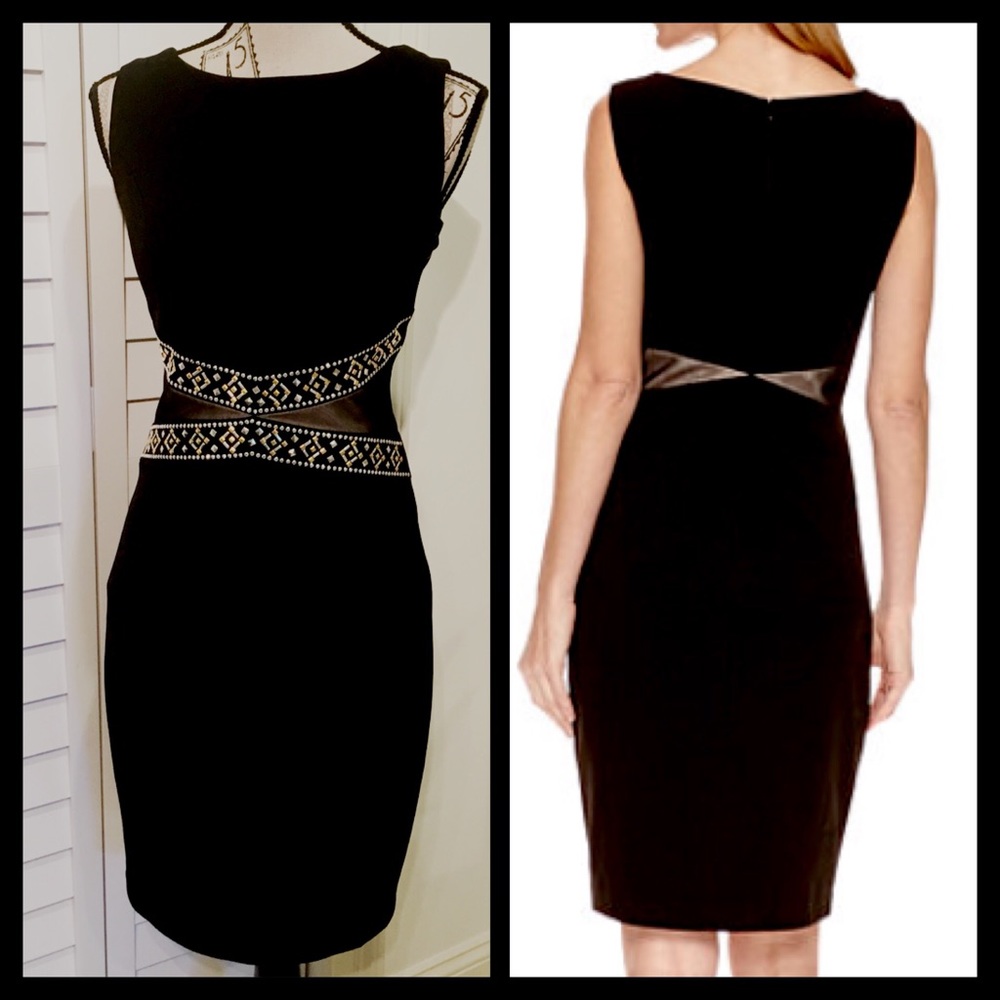 NWT Stunning Sleeveless Embellished Black Dress