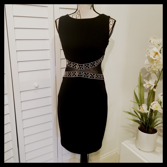 NWT Stunning Sleeveless Embellished Black Dress - Picture 3 of 7