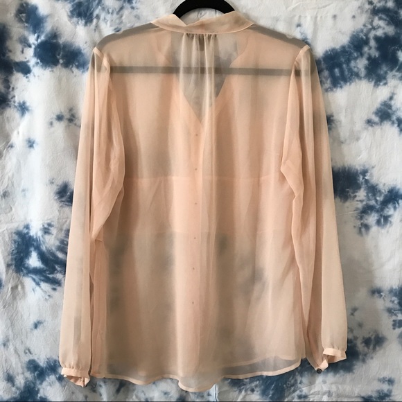 EXPRESS dusty rose button down blouse - Picture 3 of 3