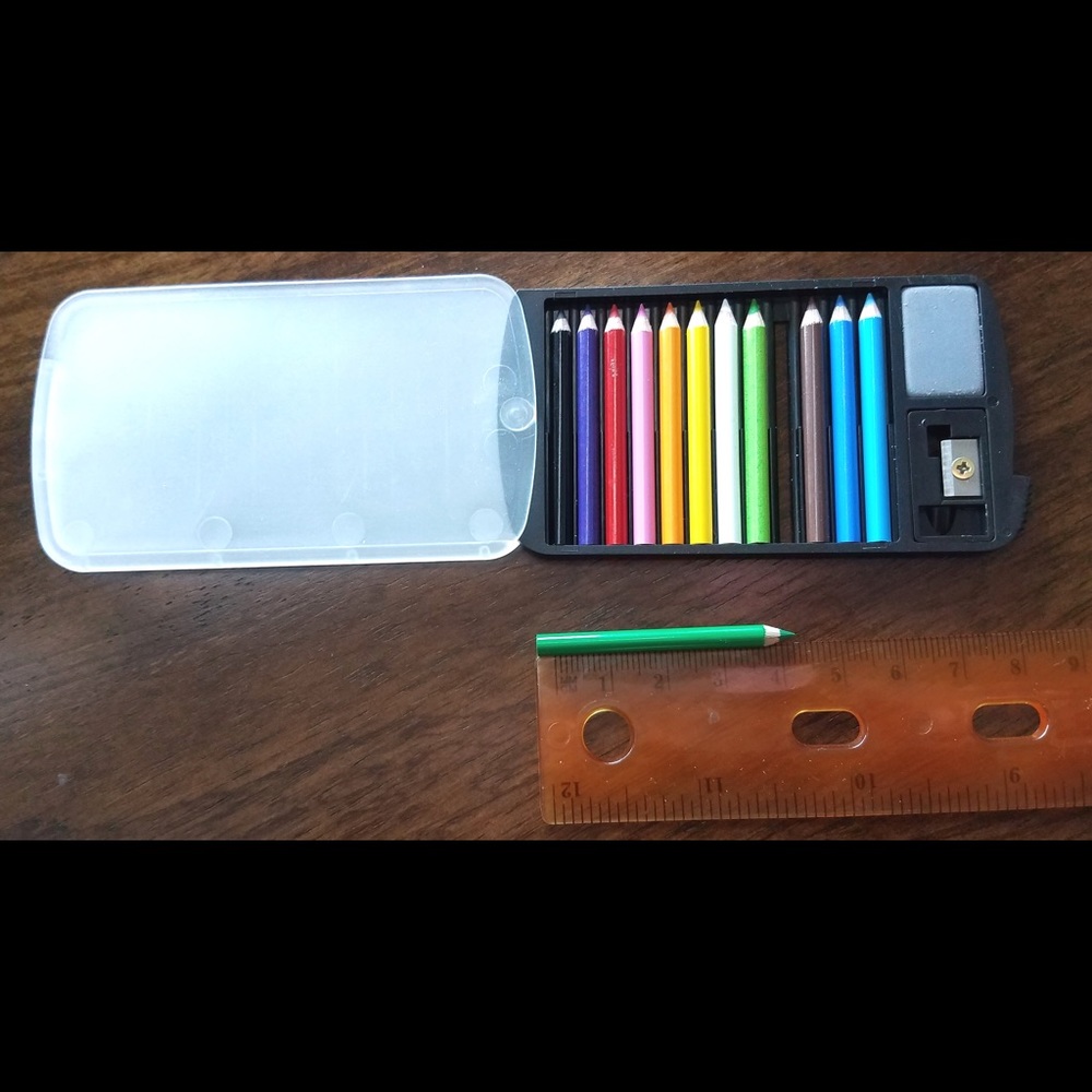12 Mini Pencils with Sharpener and Eraser