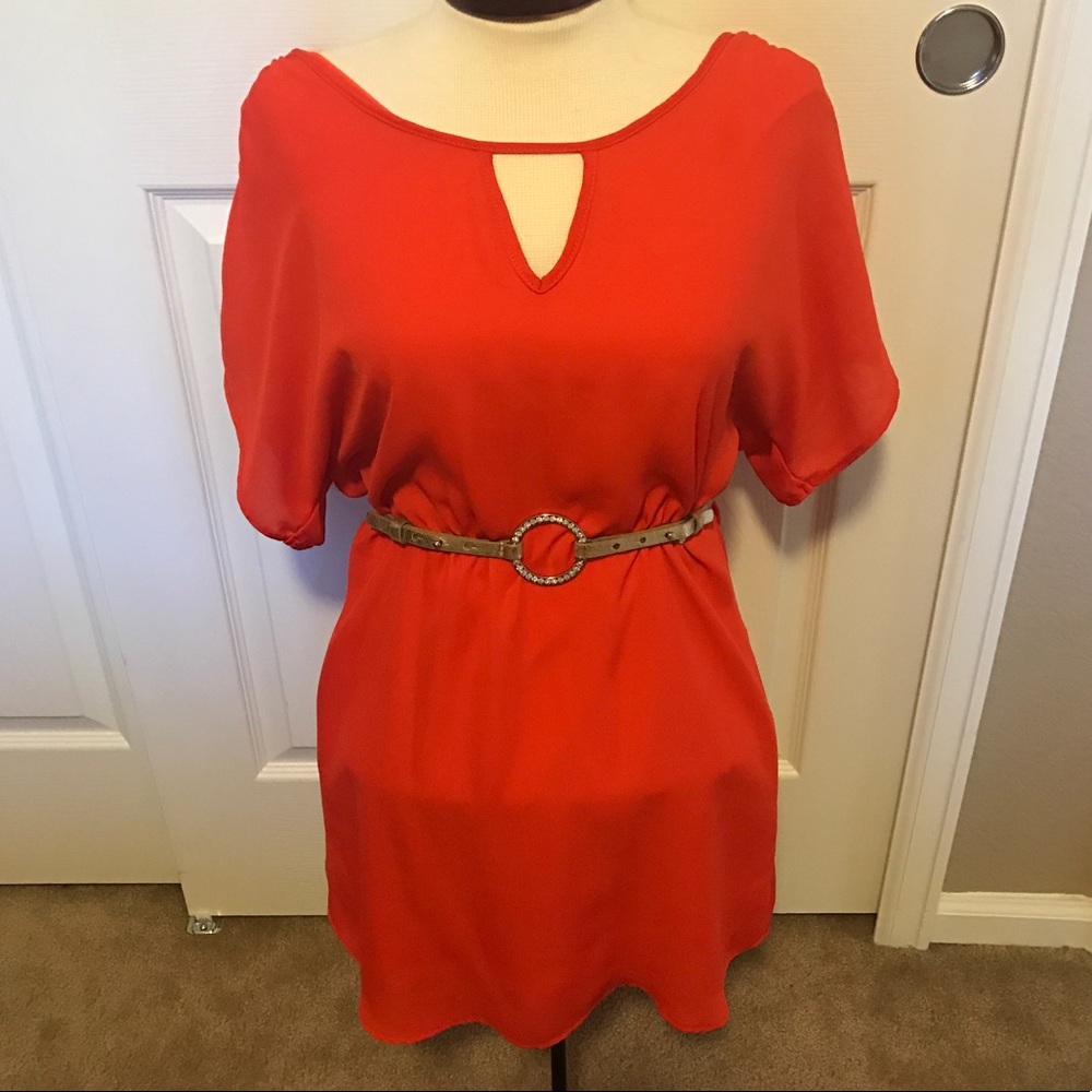Cute orange shirt dress