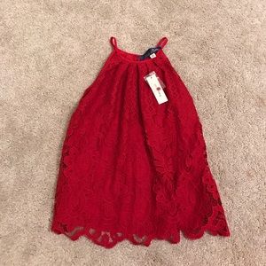 Red lace top