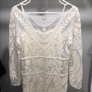 Off White Express Slip/Lace Dress.. Size Medium