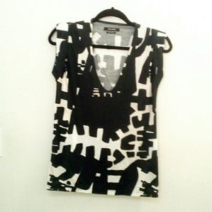 Isabel Marant black, cream patterned t-shirt sz XS