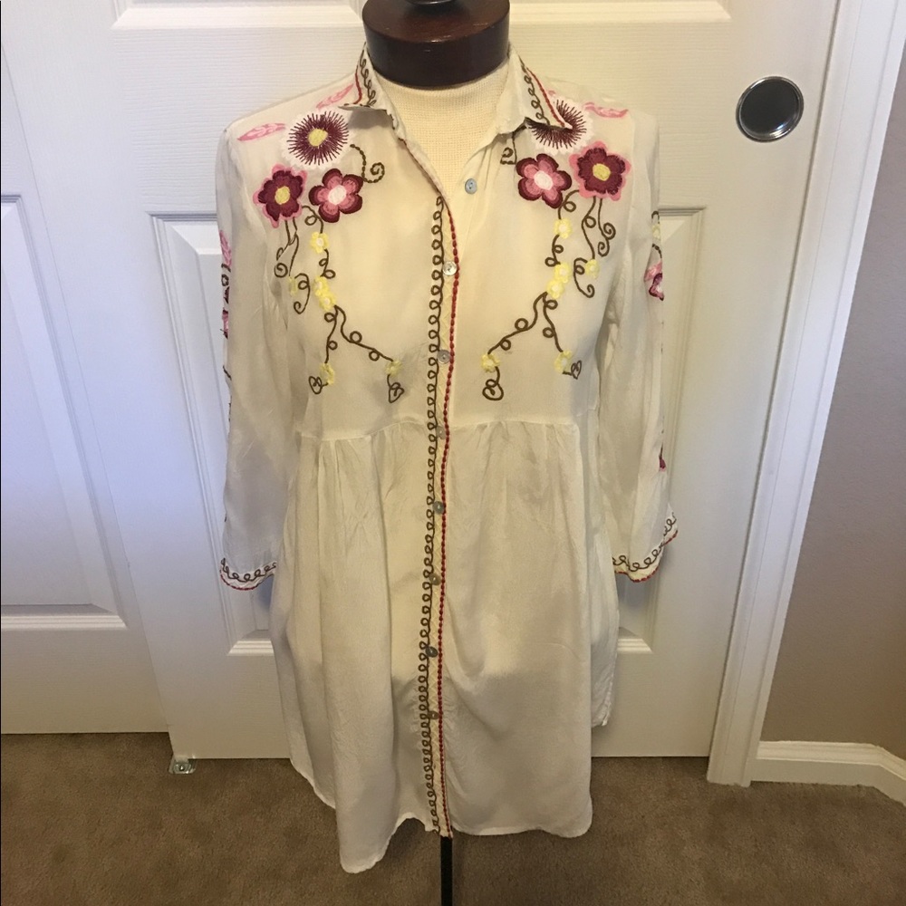 Beautiful embroidered shirt dress