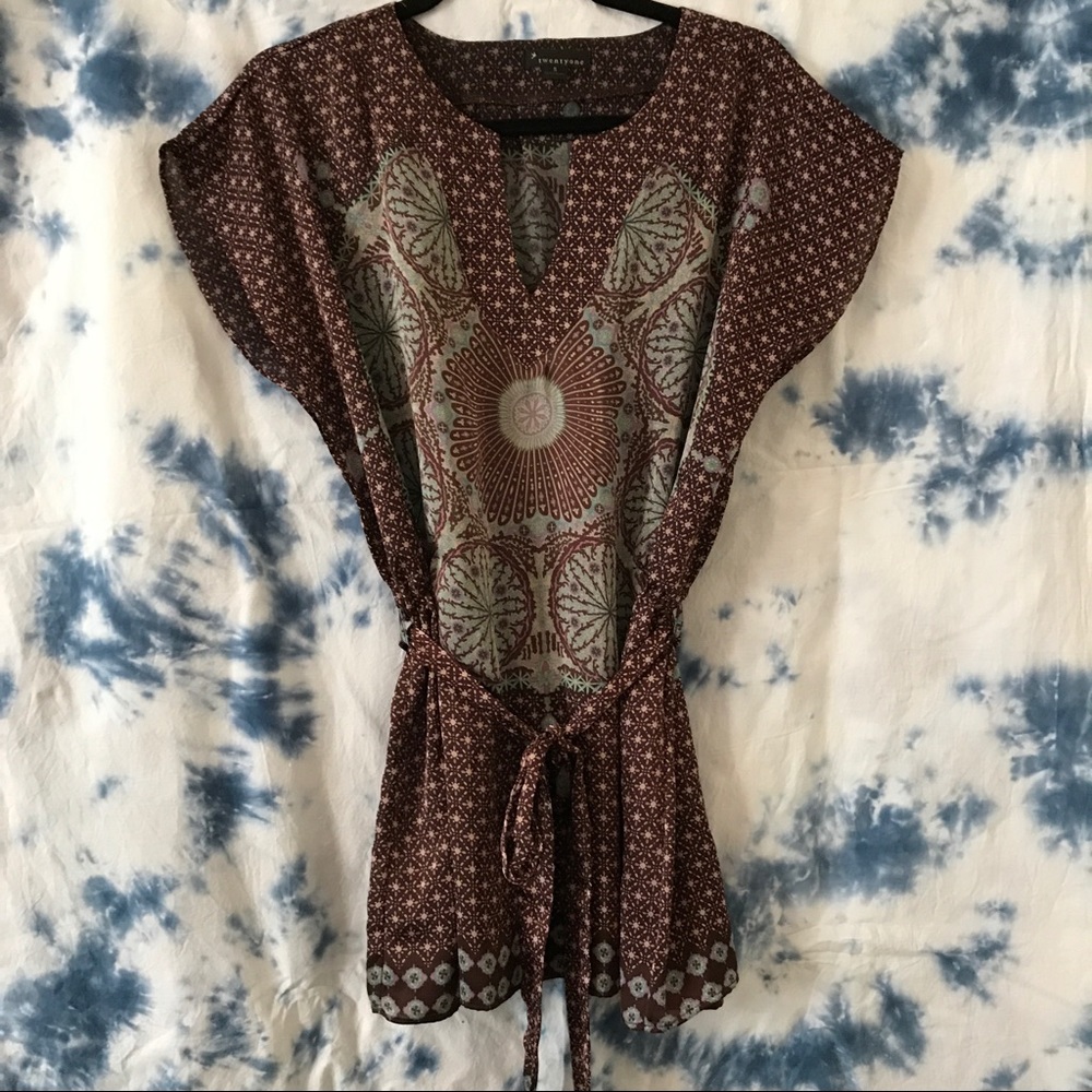 Boho tie waist top